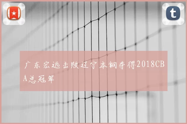 广东宏远击败辽宁本钢夺得2018CBA总冠军
